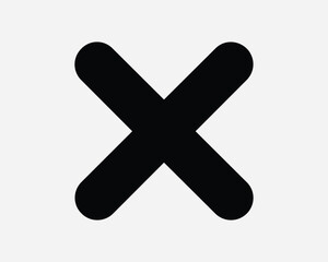 Obraz premium Delete Cross Icon. Delete X Mark Cancel Reject Incorrect Negative Decline Off Error. Off Black White Graphic Clipart Artwork Symbol Sign Vector EPS