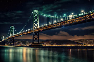 Twilight over the San Francisco-Oakland Bay Bridge and the skyline