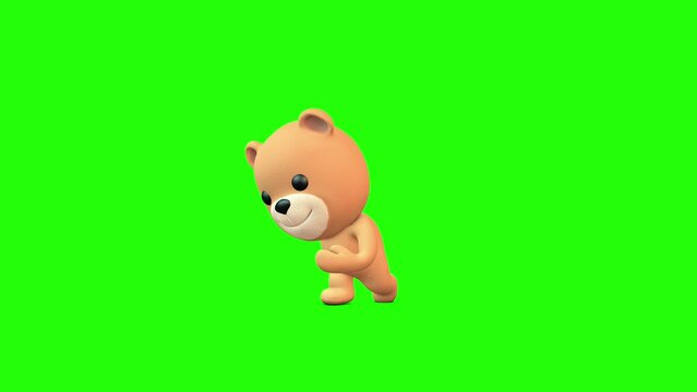 Teddy bear dancing, 3d rendering