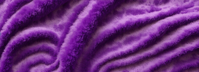 Fototapeta na wymiar Purple waved Chenille fabric background from Generative AI