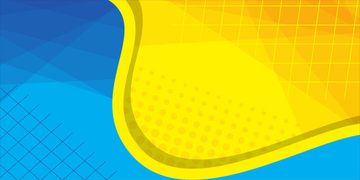 blue and yellow curved abstract background