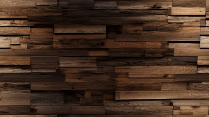 Seamless rustic brown wood texture background, AI generated