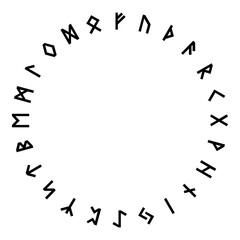 Old futhark rune wheel - obrazy, fototapety, plakaty