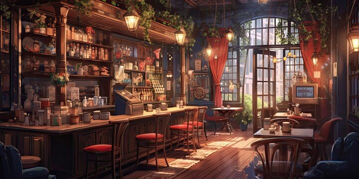 Cozy Coffee Shop with Patrons