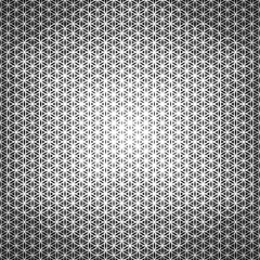 Vector modern sacred tattoo . Geometric seamless halftone pattern. Flower Of Life and abstract shapes made in Black and White.