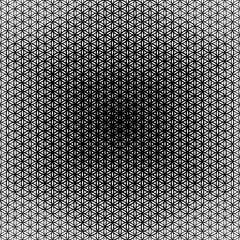 Vector modern sacred tattoo . Geometric seamless halftone pattern. Flower Of Life and abstract shapes made in Black and White.