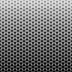 Vector modern sacred tattoo . Geometric seamless halftone pattern. Flower Of Life and abstract shapes made in Black and White.