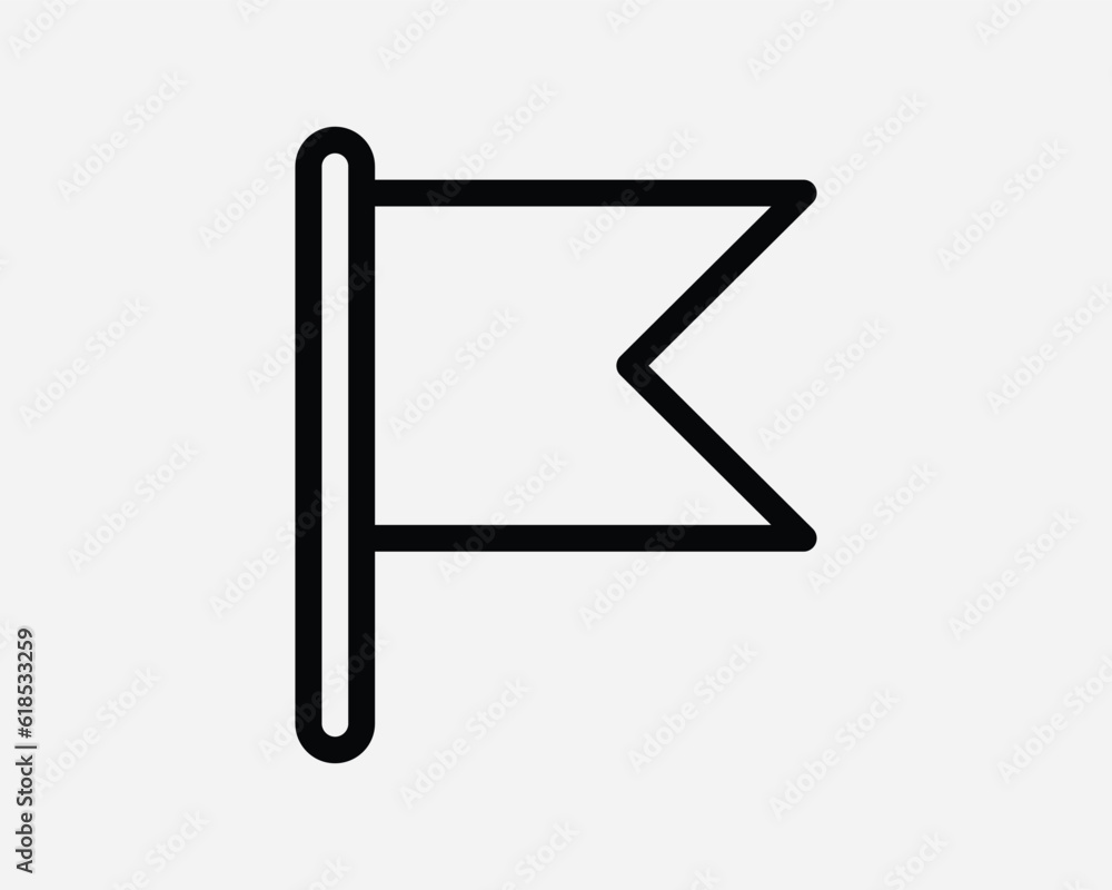 Poster flag line icon. banner mark marker position location pennant map point pointer. black white graphic 