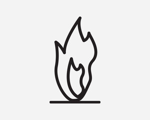 Fire Line Icon Flame Warm Heat Passion Romance Burn Burning Light Blaze Line Outline Shape Black White Graphic Clipart Artwork Symbol Sign Vector EPS