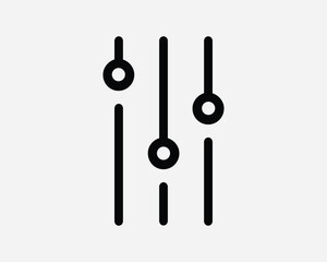 Mixer Dial Icon DJ Audio Panel Sound Music Setting Studio Tuner Amplifier Mixing Bass Level Black White Graphic Clipart Artwork Symbol Sign Vector EPS