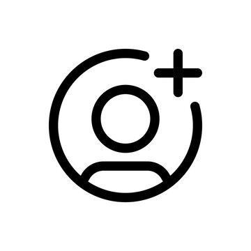 Simple Add Friend icon. The icon can be used for websites, print templates, presentation templates, illustrations, etc