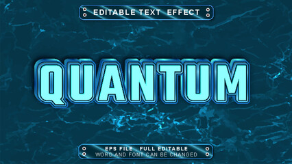 Quantum text effect template with 3d style use for logo and business brand