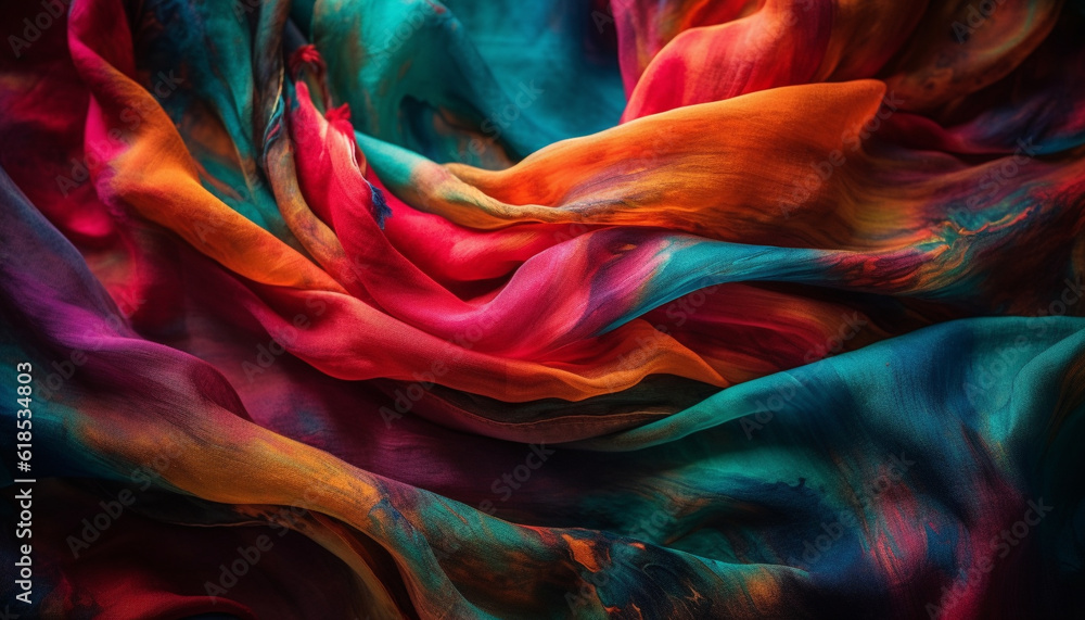 Aufkleber vibrant colors flow in abstract wave pattern generated by ai