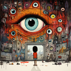 abstract perspective art graffiti depression sadness painting ai art gen