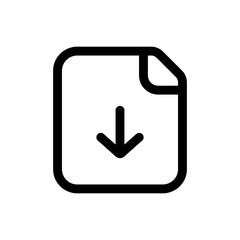 Simple Download File icon. The icon can be used for websites, print templates, presentation templates, illustrations, etc