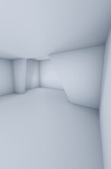 3D Rendering of Bright Minimal Empty Vertical Interior