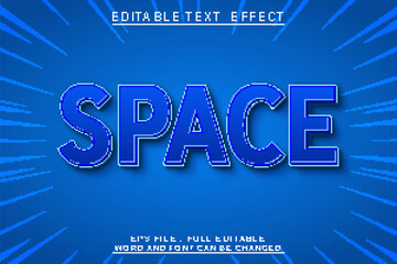 Space text effect template with 3d style use for logo and business brand