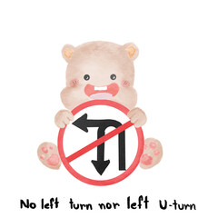 No left turn nor left u-turn