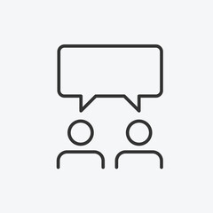 People communication vector icon. Management line icon. Business Management and Direction elements outline icon. Vector icon related to business process, team work and human resource management. 