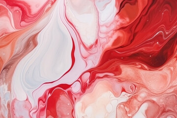Abstract red and white alcohol ink art background. 