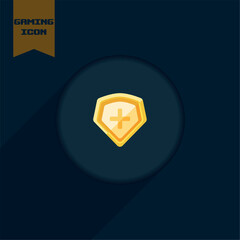 Isolated colored retro shield videogame icon Vector
