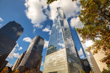 One World Trade Center skyscraper office building in Manhattan, New York 