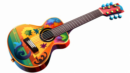 Obraz na płótnie Canvas Colorful guitar instrument illustration isolated on white background