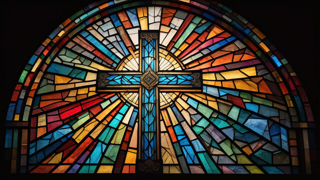 Stained glass cross deals