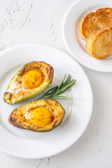 Baked eggs in avocado