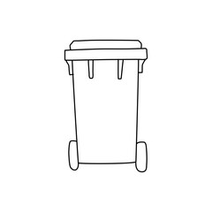 trash bin in doodle style. trash can vector sketch illustration
