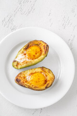 Baked eggs in avocado