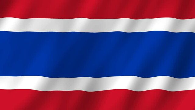 Flag of the Thailand waving animation. looping National Thailand flag animation background 4k