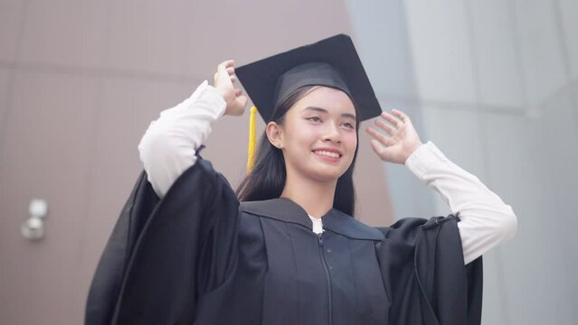 happy graduates celebrate their university graduation. educational concept Graduation graduation ceremony	
