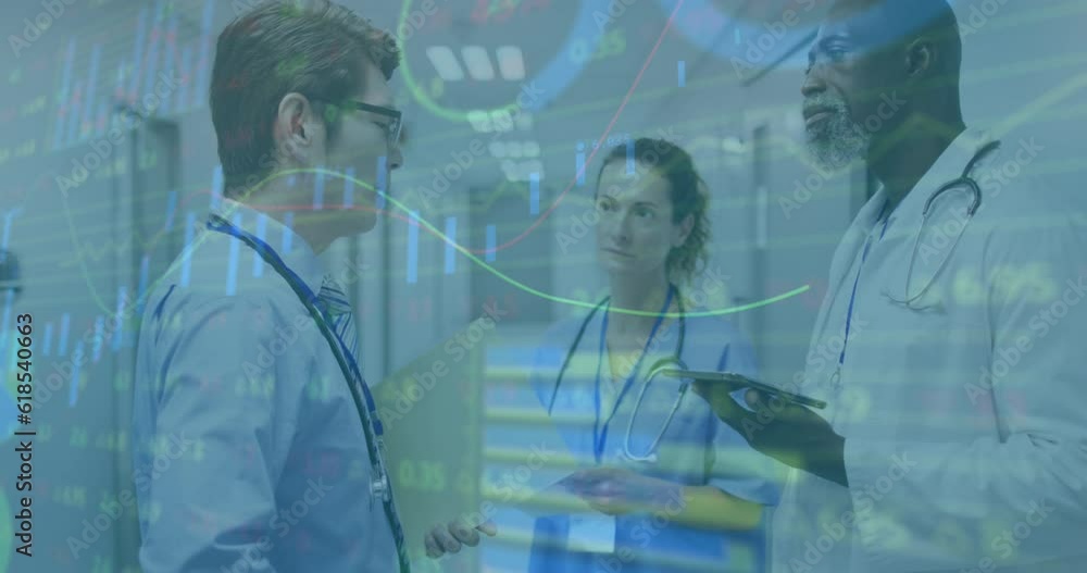 Poster animation of data processing over diverse doctors