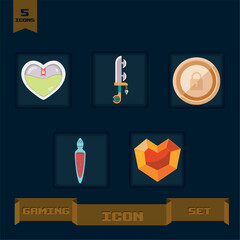 Set of different retro videogame icons Vector