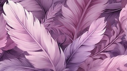 Purple and magenta floral wallpaper, in the style of detailed feather rendering,  monochromatic ink washes, close up, leaf patterns, light pink and white, generative AI