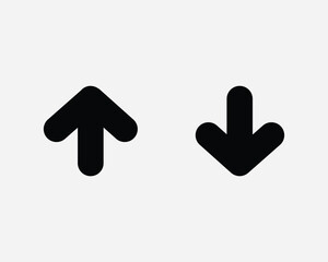 Up Down Arrow Icon. Upload Download Connection Server Connect North South Point Direction. Black White Graphic Clipart Artwork Symbol Sign Vector EPS