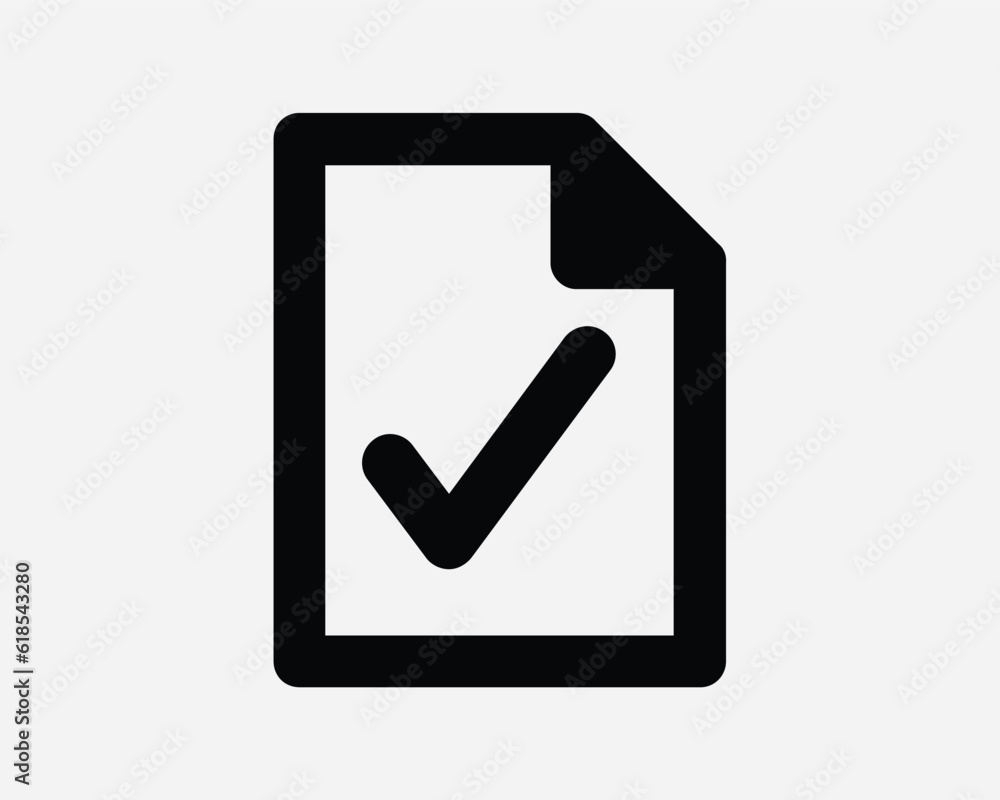 Aufkleber verified file icon. approve document verify verification tick check mark checkmark ok yes. black whi