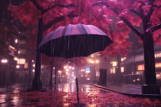 Free Vectors | Rain and forest anime game background material