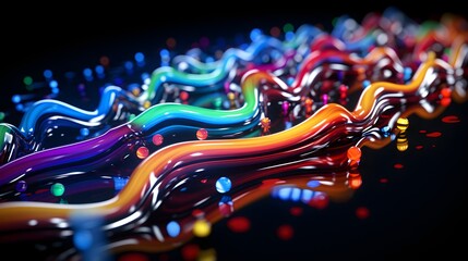 Colourful Abstract Design on Dark Background