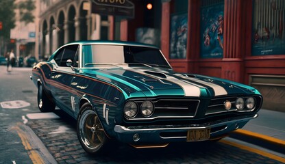 vintage car on the street