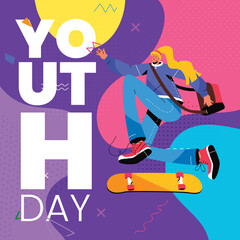 Free vector colorful youth day concept