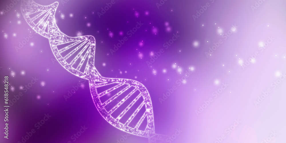 Poster 3d render of dna structure, abstract background