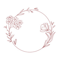 Isolated empty label with leaves Vector