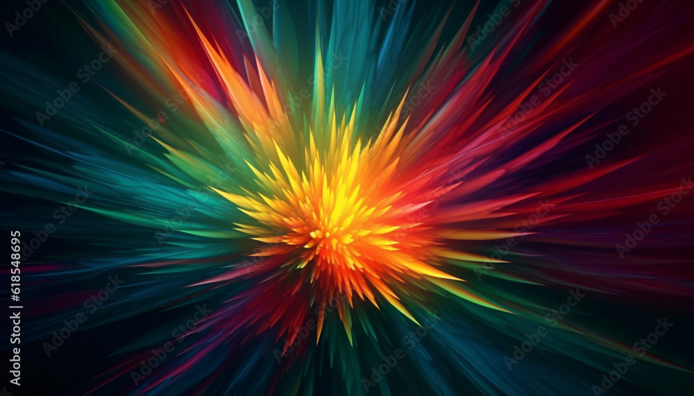 Poster vibrant colors exploding in abstract modern chaos generated by ai