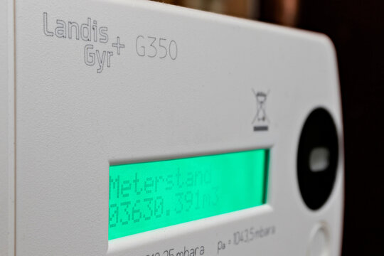 LEMMER, NETHERLANDS - MAY 7, 2023: Landis+Gyr electronic gas meter