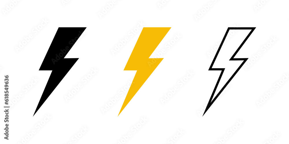 Wall mural flash icon set simple design