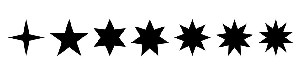 Fototapeta premium Different stars icon sign set