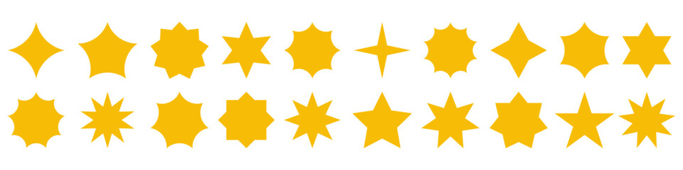 Obraz premium Different stars icon sign set