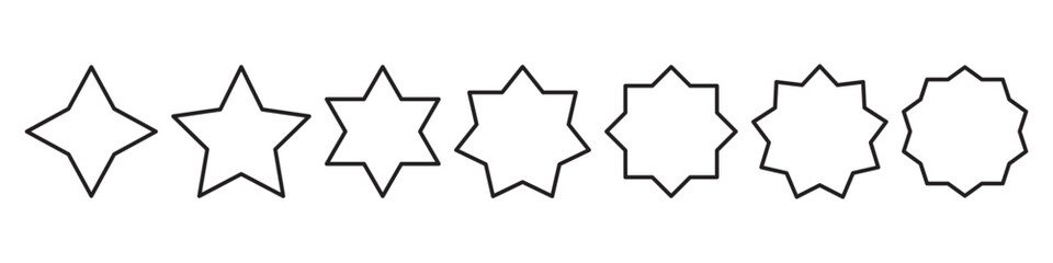 Fototapeta premium Different stars icon sign set